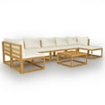 thumbnail image 2 of vidaXL 8 Piece Garden Lounge Set with Cushion Cream Solid Acacia Wood, 2 of 12
