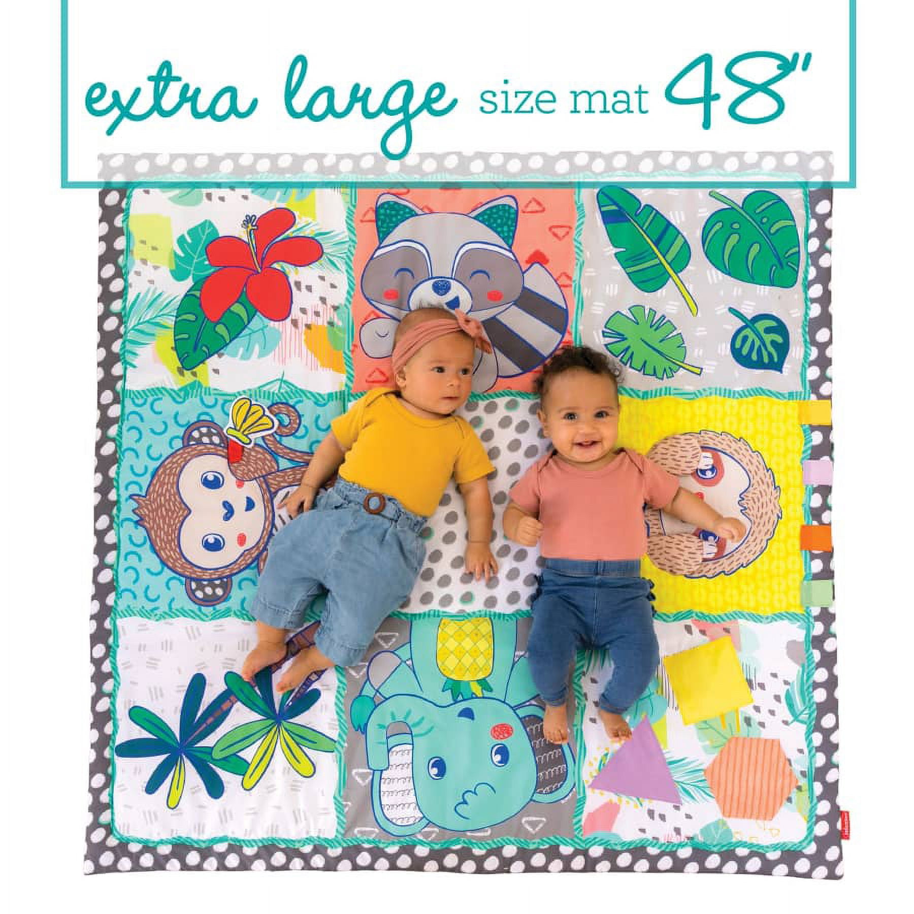 Infantino Giant Sensory Discovery Baby Playmat, Multicolor Jungle