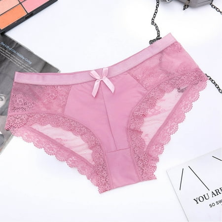 

Rovga Panties For Women Female Lace Panties Female Bow Briefs Panties Lace Underwear Panties
