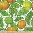 thumbnail image 2 of Ambesonne Fruits Fabric by the Yard Upholstery, Seasonal Citrus Mandarin, 5 Yards, Orange Lime Green, 2 of 5