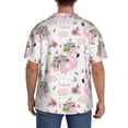 thumbnail image 7 of Goofa Flamingo And Flowers Printed Men's Casual Short-sleeved Shirt,Lightweight Breathable Button-down,Summer Casual men's top,Versatile Fashion shirt-Large, 7 of 7