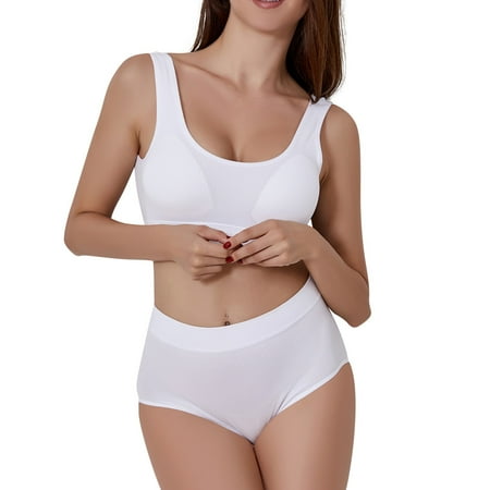 

Womens Lingerie Pajama Sets 2 Piece V Neck Seamless Solid Halter High Waist Bra And Set