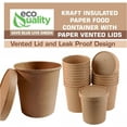 thumbnail image 4 of EcoQuality Brown Paper Compostable Soup Food Storage Container (25 Count), 4 of 8