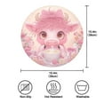 thumbnail image 4 of Round Placemats Set of 6 Heat Resistant Washable Kitchen Table Decorations 15.4in Pink-haired Cow, 4 of 7