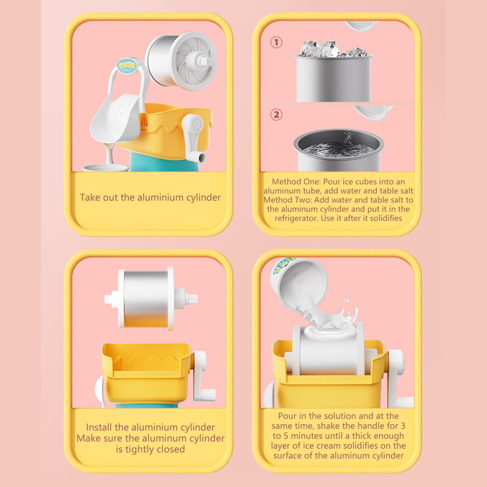 Hand Crank Ice Cream Play Set Frozens Dessert Machine Ice Cream Maker Parent-Child Interactive Edible Smoothie Machine