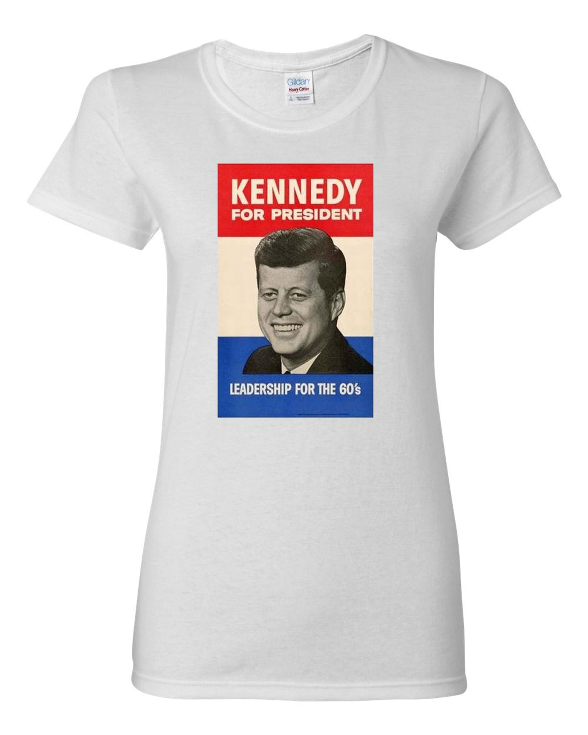 Ladies John F. Kennedy JFK 1960 Campaign Poster TShirt Tee
