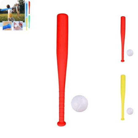 Kids Plastic Baseball Bat Toy Set, Outdoor Parent-child Interactive Game Batting Stick Sports Toy