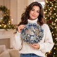thumbnail image 2 of Clearance! Snowman Blue Wreath Diamond Art Hanging Kit for Adults, DIY Suncatcher Ornament Craft, Special Shaped Rhinestone Window Pendant, Christmas Winter Home Wall Decor, 2 of 8