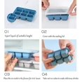 thumbnail image 3 of Bandejas para cubitos de hielo (paquete de 3): mini bandejas con base de silicona de fácil liberación, moldes apilables pequeños para cubitos de hielo con tapa para congelador y cócteles., 3 of 5