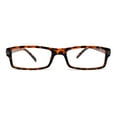 thumbnail image 2 of Classic Narrow Rectangular Spring Hinge Horned Powered Reading Glasses Red Tortoise +1.0, 2 of 4