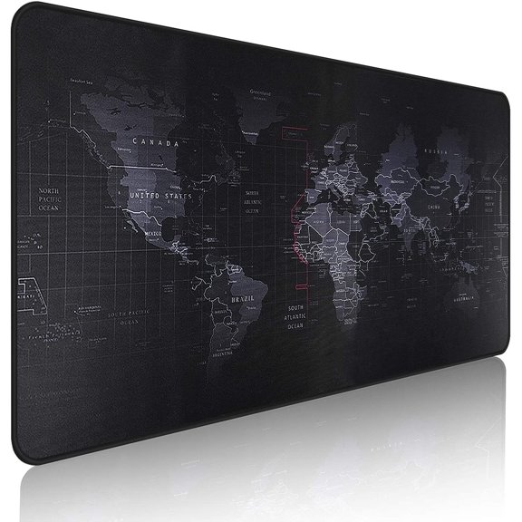 XX Large Gaming Mouse Map Pad 900×400×3MM (35.40X15.7X0.12 inch),with Non-Slip Base,Waterproof and Foldable Pad,Desktop Pad Suitable for Gamers,Suitable for Desktop,Office and Home,Black
