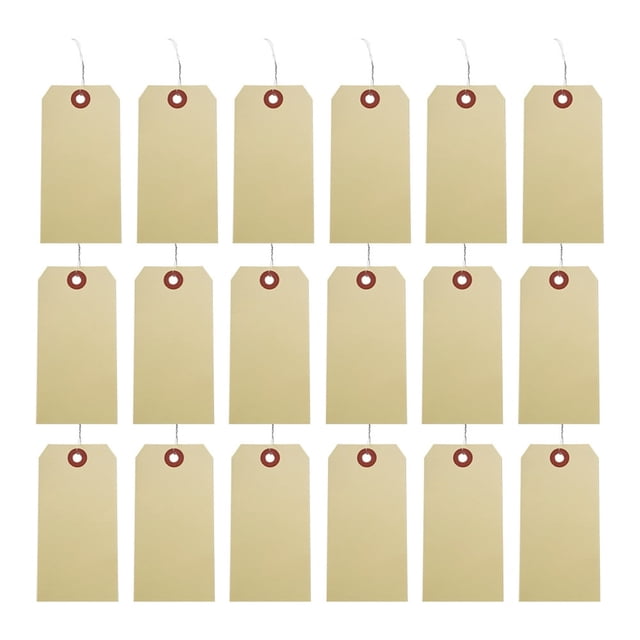 LEEYNEER 100 Pcs Shipping Label Labels Manila Wire Tags with Eyelets Blank for Packing Wired