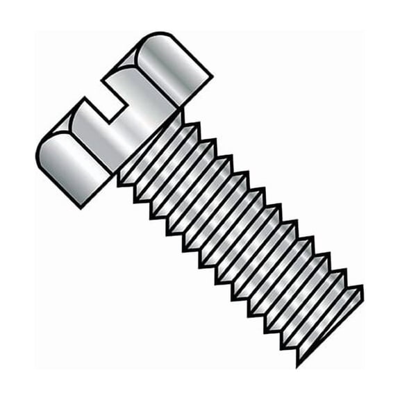 #4-40 x 3/8 in Slotted Hex Machine Screw, Plain Steel, 5000 PK