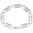 thumbnail image 2 of 10K White Gold Unisex Diamond Paperclip Link Statement Bracelet 8.25" 3.33 Ct., 2 of 9