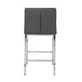thumbnail image 5 of 25 Inch PU Kitchen Counter Chair, Dining Chair with Silver Metal Legs, Simple Bar Stool Upholstered Dining Chairs, Accent Chair Dining Room, Kitchen, Vanity, Living Room(Grey,Set of 2), 5 of 10