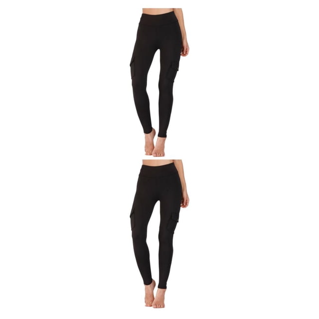 Qarigey Pantalones cortos de Yoga ajustados de cintura alta, pantalones deportivos, mallas deportivas de melocotón, ropa de gimnasio al aire Negro METRO 2Conjunto
