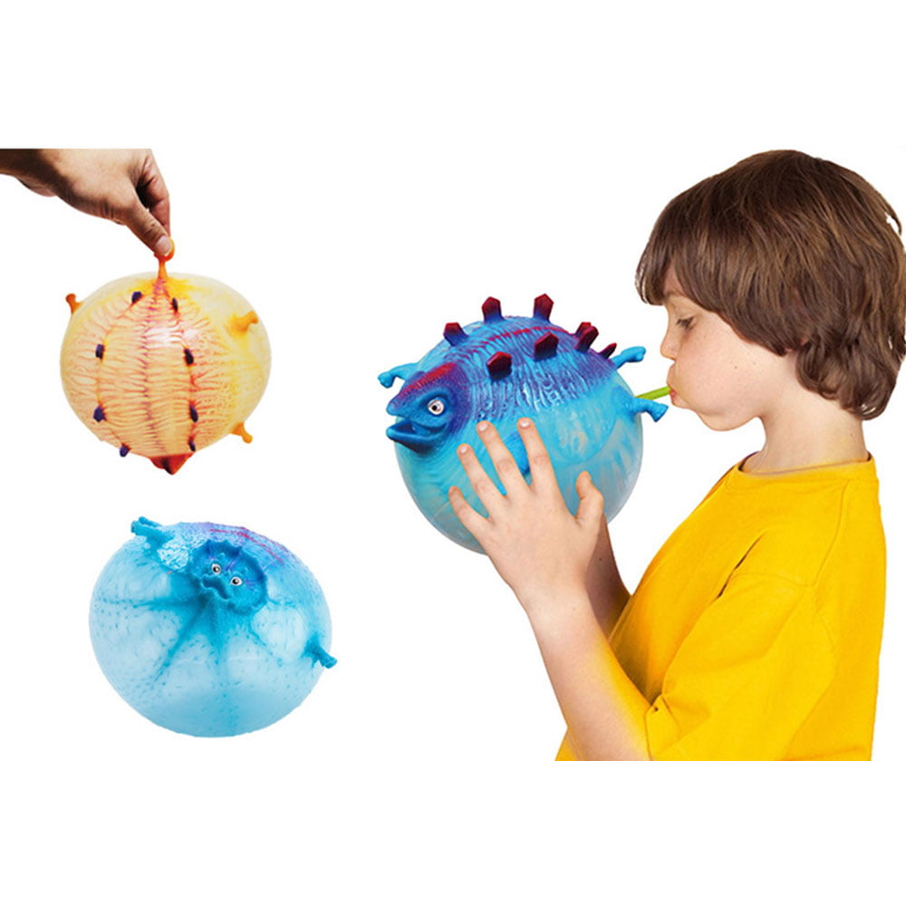 Funny Children Stress Relief Blowing Dinosaur Balloon Animal Toy Squeeze Ball