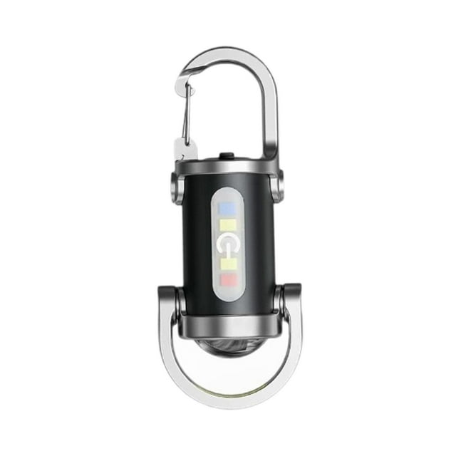 Linterna de bolsillo con llavero, 7 modos ajustables, recargable, luz de emergencia para senderismo, paseos con perros.