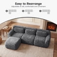 thumbnail image 6 of HUTWIFE Home L-Shaped Plush Boneless Cloud and Comfy Fluffy Sectional Sofas with 1 Ottoman, Dark Grey, 6 of 10