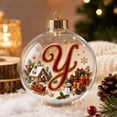 thumbnail image 4 of PLPPYFS Light Up Christmas Ornament, Christmas Holiday Letter Acrylic Ball with Warm LED, Mini Holiday Christmas Tree Hanging Decoration with Letter Scene Lighted for Window Xmas, 4 of 7
