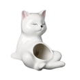thumbnail image 4 of Ceramic Cat Planter Creative Flower Flower Ornament Planta de animales Pot de de de para la sala de estar del patio, 4 of 8