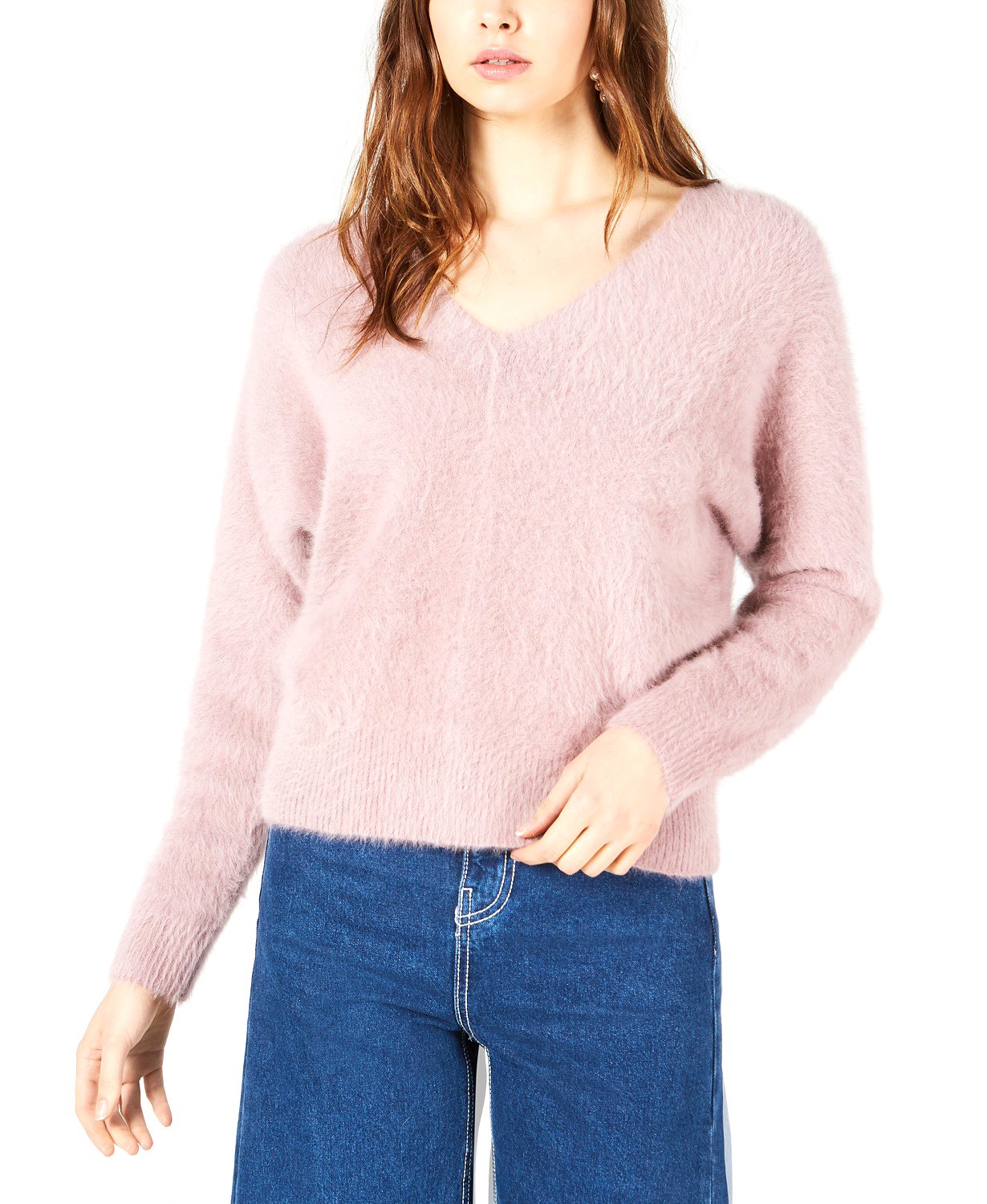 Sage The Label Sage the Label Cropped Fuzzy Sweater Purple