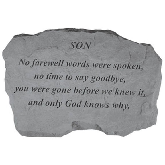 Son-No Farewell Words... Memorial Garden Stone