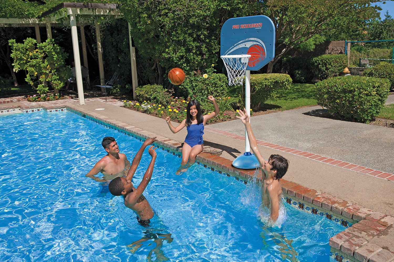 Poolmaster Pro Rebounder 10" Adjustable Height Poolside Basketball Systems Adult