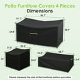 thumbnail image 6 of GARPROVM Patio Furniture Covers, 4 Piece Outdoor Furniture Cover Waterproof Includ Ourdoor Sofa Cover, 2 Chair Covers, Coffee Table Cover with Windproof Buckle Strap and Adjustable Drawstring-Black, 6 of 7