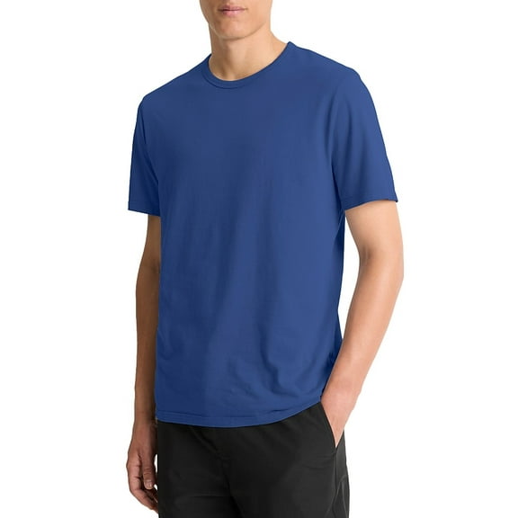 Vince Mens Regular fit Short Sleeve T-Shirt Shirt Large Blue Solid