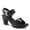 BLACK, variant on Women's DADE-WOVEN Hook and Loop Sandals - Textured Faux Leather with Gold Button Accents, Adjustable Fit