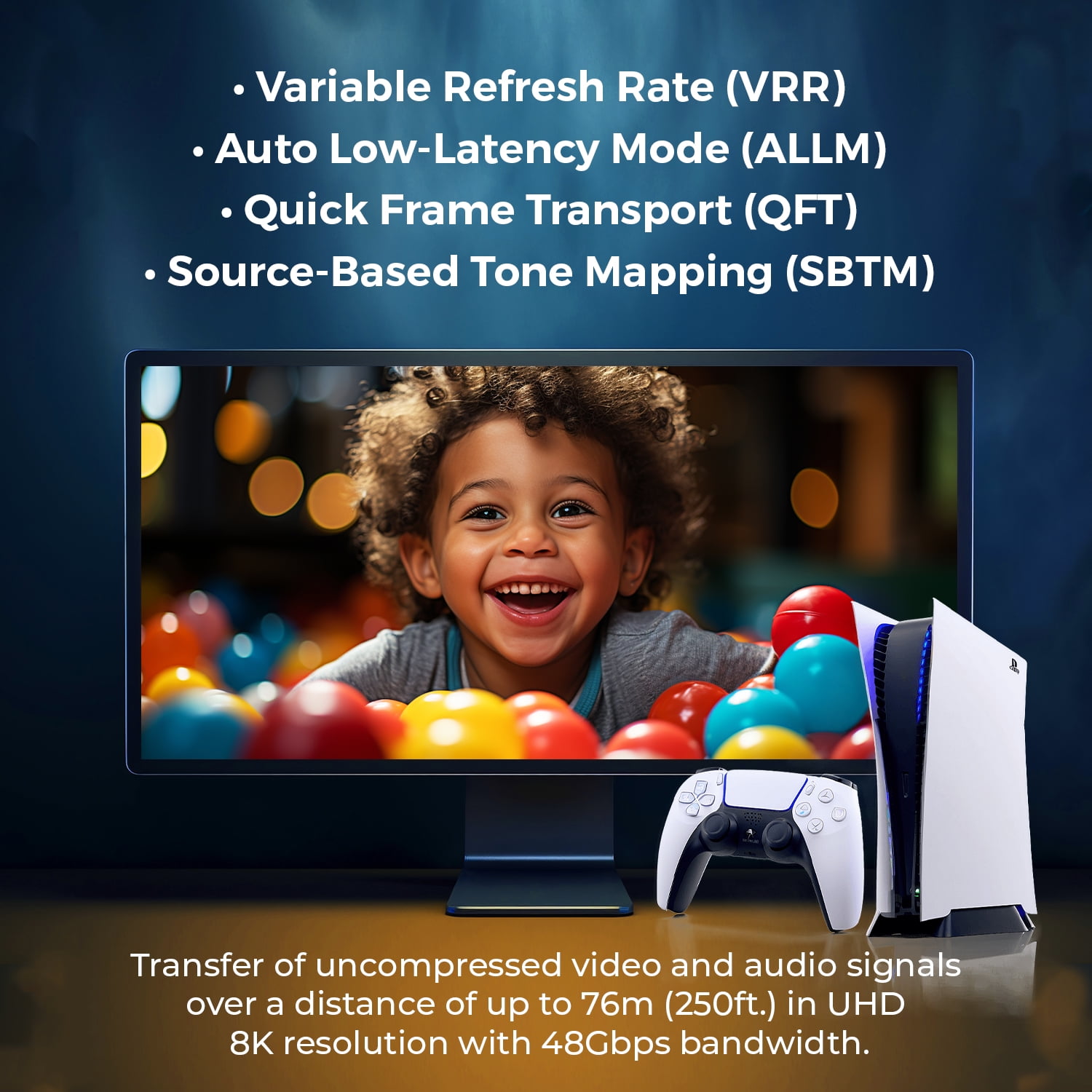 OREI 250ft HDMI™ AOC Hybrid Fiber Optic Cable UHD 8K60 (AOC-8K-250)