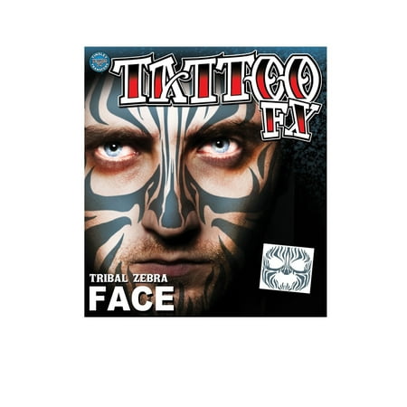 Tribal Zebra Face Temporary Tattoo (Best Tribal Armband Tattoos)