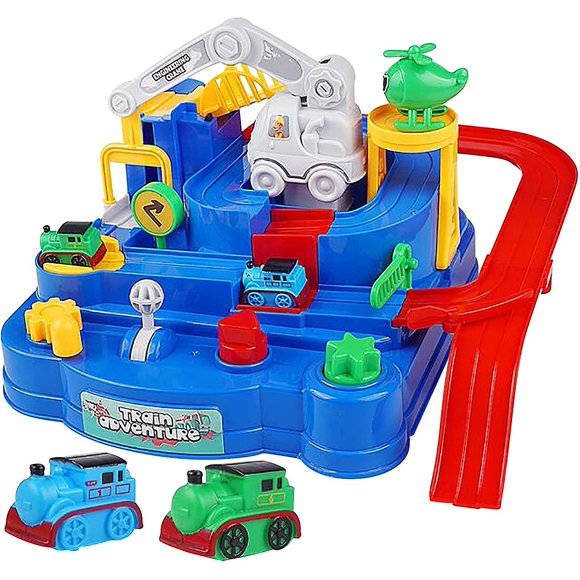 Car Race Track Toys For Children Age 3+ Boys Girls, Colorful 2 Car Montessori Race Car Adventure Toys For Kids Intelligence Educational Puzzle Car Pla