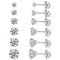 thumbnail image 1 of Aretes GOGOEY 6 Pares 3-8mm CZ Acero Inoxidable, 1 of 8