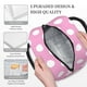 thumbnail image 3 of Fotbe Pink And White Polka Dot Bolsa de Almuerzo con Estampado, Lonchera Aislada, Contenedor de Comida Reutilizable Tipo Cooler a Prueba de Fugas, 3 of 6