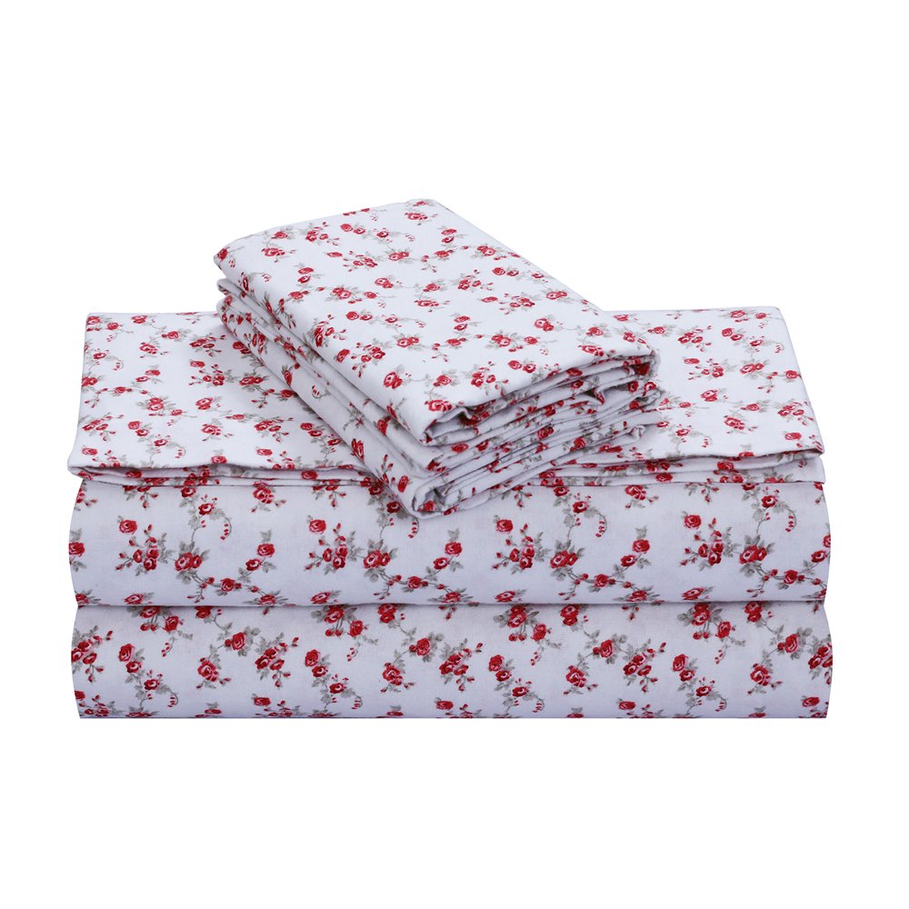 Luxury KING 100 Cotton 4 Piece Flannel Sheets Set Deep Pocket Warm