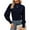 Navy, variant on SWQZVT Womens Mock Neck Puff Long Sleeve Tops Casual Loose Solid Basic T Shirt Button Cuffs Pullovers Shirts Blouse