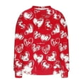 thumbnail image 6 of Fewfanhot Women's Clothing Heart Graphic Printed Fall Sweaters Cute Long Sleeve Pullover Jumper Crew Neck Lightweight Sweater, 6 of 6