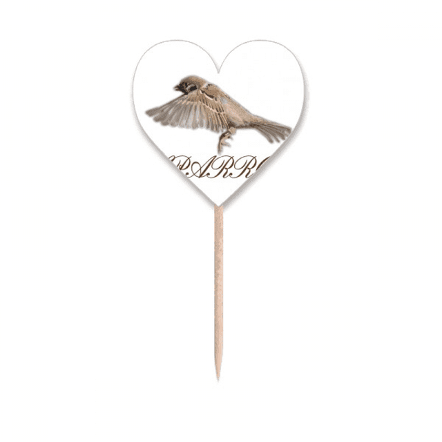 Food Wings Sparrows Birds Toothpick Flags Heart Lable Cupcake Picks
