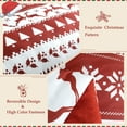 thumbnail image 4 of Exclusivo Mezcla Christmas Twin Size Comforter Set, 2 Pieces Reversible White and Rust Red Striped Bedding Comforters, Printed Reindeer Snowflakes Pattern, 4 of 7
