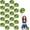 Black+Green, variant on 20 Pack Cheerleading pom poms,Handheld Cheer pom poms, Sports Cheer Plastic Pom Poms Cheerleading for Sports Team Spirit Cheering (Black+Green)