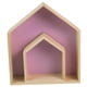 thumbnail image 1 of 2 estantes de almacenamiento de pared con forma de casa para decoración del hogar, sala de juegos y hogar. Púrpura, 1 of 9