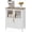 White+wood Color, variant on Homhougo Sideboard With 2 Glass Doors, 29" Large Buffet Cabinet With Solid Wood Countertop, Coffee Bar Cabinet With 2 Drawers, Modern Farmhouse Storage Table for Kitchen Dining Room, Pear Wood