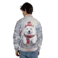 thumbnail image 5 of Playful Schnauzer Welcomes Winter Snowy Day with Cardinal Bird All Over Print 3D Baseball Jacket Siberian Sammy Dog Lover Bomber Jacket Softball - 12017, 5 of 6