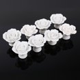 thumbnail image 4 of MasteelfCA 8pcs Rose Shaped Ceramic Kitchen Cupboard Cabinet Drawer Door Knobs Pull Handles (White), 4 of 7