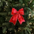 thumbnail image 2 of Luoshdecor Christmas Decoration Bow,Red Christmas Bow with Gold Edge Tree Wreath Decoration 9.8x7.8in, 2 of 6
