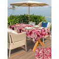 thumbnail image 4 of Outdoor Tablecloth with Umbrella Hole and Zipper, Valentine's Day Rectangle Table Cloth 54x80 Inch Waterproof Tablecloth, Romantic Watercolor Love Pink Plaid Beige Picnic Table Cover for Patio, 4 of 7