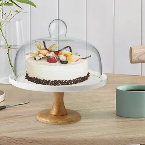 Cake Stand Glass Dessert Dome Decorative Cake Tray Glass Cover for Display Party Wedding 24.5cmx15cm