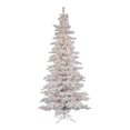 thumbnail image 1 of Vickerman 108" Plastic Slim Artificial Christmas Tree with Clear Lights in White, 1 of 3